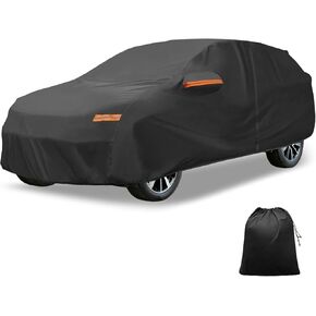 X AUTOHAUX Car Cover for Toyota Venza 210D-PU Outdoor Full Car Cover All Weather with Door Zipper for Waterproof Windproof Sun Rain Snow Protection
