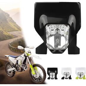 PowerMotor Dirt Bike Headlight, Motorcycle Round LED Headlamp For Husqvarna FC TC TE FE FX TX 125 250-450 501 FE250 FC250 TE300(Black) in Kuwait