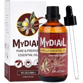 Vanilla Essential Oil (4Oz) Pure & Natural Vanilla Oil Premium Aromatherapy Essential Oil for Diffuser, Skin Care, Massage, Humidifier, Candle & Soap Making, DIY Perfume - 118ml