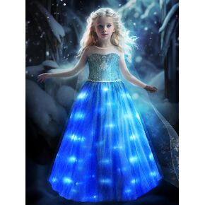 Princess Dress Girls Light Up Princess Costume & Cape Toddler Christmas Costume Princess Dress Up Clothes Halloween