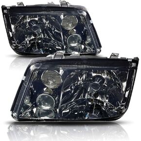 PM PERFORMOTOR Black Housing Amber Corner Pair of Black Housing Euro-Spec E-Code Style Headlights Compatible with 99-05 Jetta MKIV, PMHL-VJET-9905-OH-BA