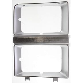 For Chevy C10 / C20 / C30 Headlight Door 1981 1982 Driver and Passenger Side Pair/Set | w/Dual Headlamps | Chrome | GM2512106 + GM2513106 | 14021353 + 14021354