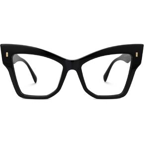 Zeelool Chic Acetate Cat Eye Glasses Frame with Non-prescription Clear Lens for Women Oversized Eyewear Jeanine ZJGA151149
