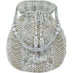 Aheli Potli Bag Gift for Women Handmade Evening Wristlet Handbag Stylish Bridal Purse Fashion Bag