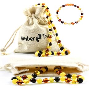 Baltic Amber Necklace and Amber Bracelet - Natural Amber from Baltic Region (13in. and 5.5in.) in Kuwait