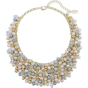 Bocar Fashion Crystal Chunky Collar Statement Necklace for Women Gift