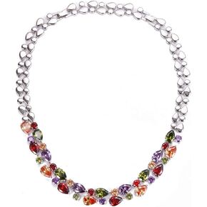 Hermosa Multicolor Bracelets for Women Cubic Zirconia Tennis Bracelets Necklace Earrings Jewelry Sets Bridal Jewelry Gift for Mom Wife