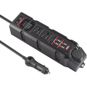 200W Car Power Inverter,DC 12V to 110V AC Converter with Type C Port,Dual AC Outlets and 4 Quick Charger 2.4A USB Car Outlet Adapter in Saudi Arabia