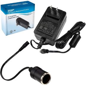 HQRP 120V AC Adapter to 12V DC 5A Car Charger 60W Cigarette Lighter Socket Converter compatible with Car Vacuum Cleaner Refrigerator Mini-Fridge Flashlight Air Compressor Tire Inflator Massage Cushion