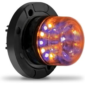 4pc SnakeEye III Amber White 12W LED Hideaway Strobe Light [Conical Headlight Tail Light Mount] [SAE Rated] 1 Inch Wig Wag Emergency Flashing Hide Away Fire Police Light for Firefighter Truck Vehicle