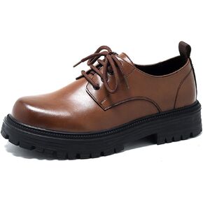 Mens Leather Black Platform Lace Up Lugs Sole Oxfords Shoes Modern Comfortable Classic Chunky Heel Increase Height Business Formal Dress Shoes for Wedding Work Party Office