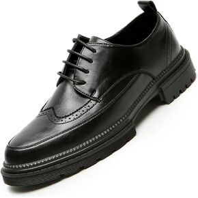 Men's Trendy Brogue Wingtip Dress Shoes Formal Business Casual Lace Up Punched Leather Oxford