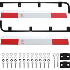 Mud Flap Hangers Kit for Semi Trucks, 29.13''Length, w/All Mounting Brackets & Hardware & Aluminum Reflective Strip Kit