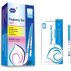 DAVID Pregnancy Test Strips Early Detection HCG Test Strips for Women, Rapid Early Results Over 99% Accurate up to 6 Days Before Missed Period (10 Count)