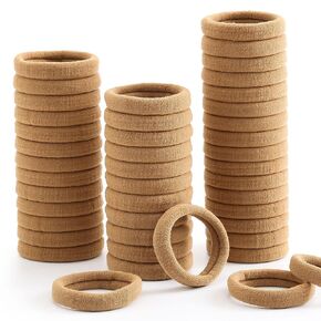 100 Pcs Thick Seamless Hair Ties, Ponytail Holders Hair Accessories No Damage for Thick Hair, Christmas Accessories Gifts (Rainbow Colors)