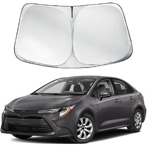 Front Windshield Sun Shade Car Window Compatible with Toyota Corolla Sunshade Upgraded New 2025-2019 SE XSE L LE XLE Hybrid Sedan 2025 2024 2023 2022 2021 2020 2019 Sun Shield Cover Visor
