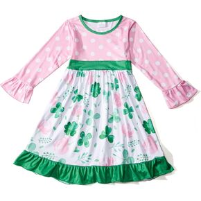 Girl's St Patrick's Day Dress - Green Shamrock Dress for Toddler and Little Girls