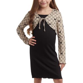that's my girl Girls' Dress and Cardigan - 2 Piece Set Sleeveless Dress and Long Sleeve Cardigan: Made in USA (Sizes: 7-12)