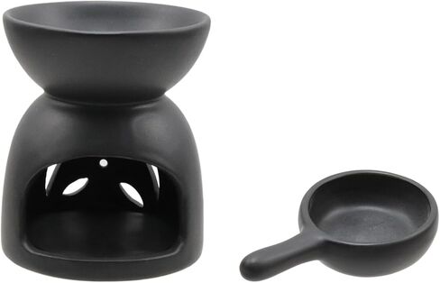 مجموعتان من حامل الشموع السيراميكي، زيت العطر، موقد الزيت العطري الأسود مع ملعقة شمعة صغيرة in Kuwait