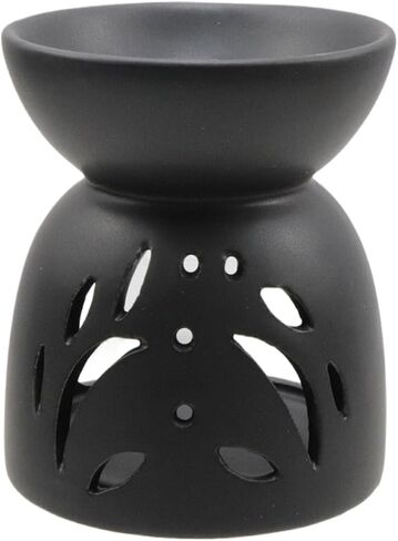 مجموعتان من حامل الشموع السيراميكي، زيت العطر، موقد الزيت العطري الأسود مع ملعقة شمعة صغيرة in Kuwait