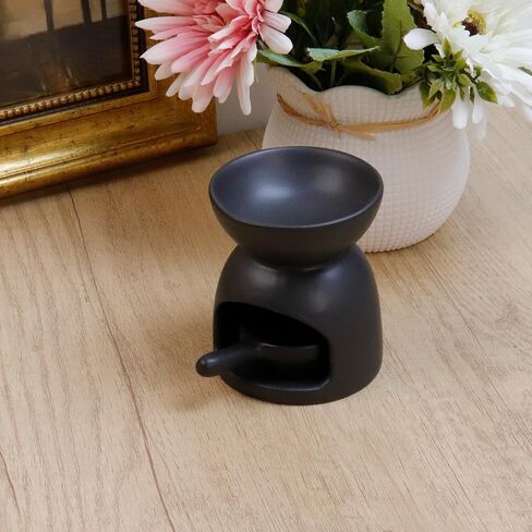 مجموعتان من حامل الشموع السيراميكي، زيت العطر، موقد الزيت العطري الأسود مع ملعقة شمعة صغيرة in Kuwait