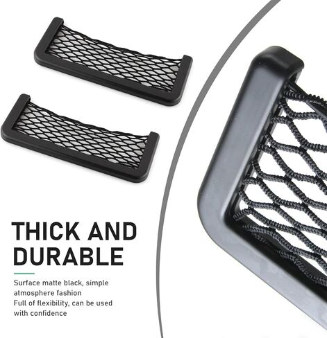 قطعتان من شبكة تخزين السيارة البديلة، جيب شحن السيارة مقاس 7.87 بوصة × 3.14 بوصة، تركيب لاصق، ملحقات شبكية لمقاعد السيارات العالمية لشاحنة سيارات الدفع الرباعي (أسود) in Kuwait