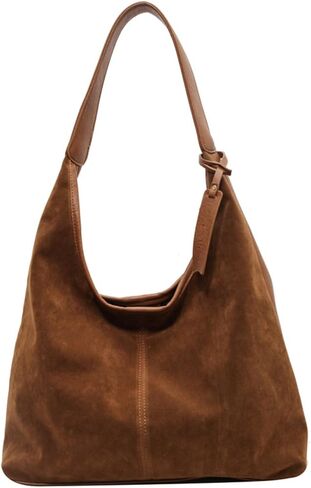 Suede Bag Suede Tote Bag Brown Suede Shouder Purse Work Hobo Handbags Fall Aesthetics in Kuwait