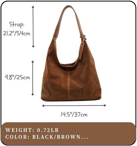 Suede Bag Suede Tote Bag Brown Suede Shouder Purse Work Hobo Handbags Fall Aesthetics in Kuwait