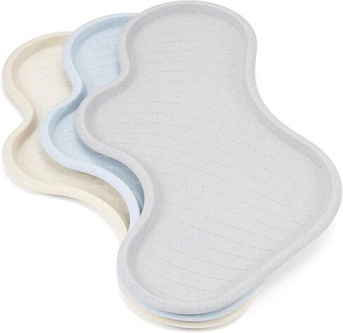 Li&Zhao Plastic Serving Trays - 3 PCS Restaurant Serving Trays Lunch Trays Large Plastic Trays Cafeteria Trays Trays for Serving Food for Party, Picnic, Holidays(3 Colors) in Saudi Arabia