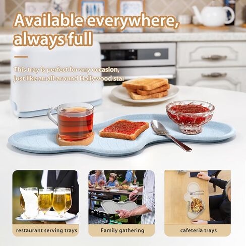 Li&Zhao Plastic Serving Trays - 3 PCS Restaurant Serving Trays Lunch Trays Large Plastic Trays Cafeteria Trays Trays for Serving Food for Party, Picnic, Holidays(3 Colors) in Saudi Arabia