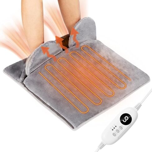 Electric Heated Foot Warmers for Men and Women,Double Sided Foot Heating Pad with 6 Temperature &3Timer Settings,with Fast Heating Technology for Under Desk,Office,Home,Machine Washable in Saudi Arabia
