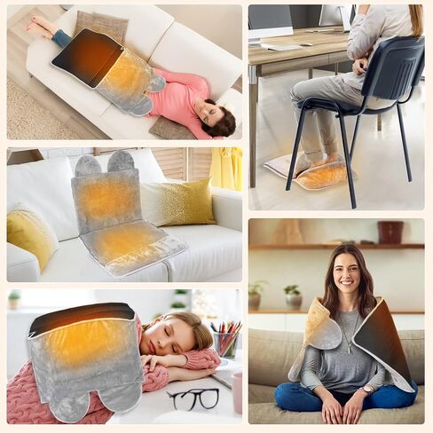 Electric Heated Foot Warmers for Men and Women,Double Sided Foot Heating Pad with 6 Temperature &3Timer Settings,with Fast Heating Technology for Under Desk,Office,Home,Machine Washable in Saudi Arabia