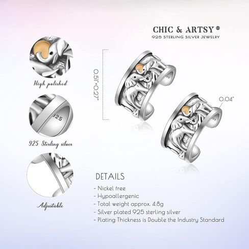 CHIC & ARTSY أقراط الكفة 925 فضة الأذن الكفة أقراط غير خارقة وهمية اللولب الغضروف الكفة أقراط أنماط مختلفة محارة الأذن الأصفاد غرامة مجوهرات للنساء رجل in Kuwait