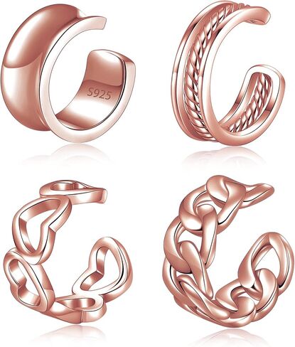 CHIC & ARTSY أقراط الكفة 925 فضة الأذن الكفة أقراط غير خارقة وهمية اللولب الغضروف الكفة أقراط أنماط مختلفة محارة الأذن الأصفاد غرامة مجوهرات للنساء رجل in Kuwait