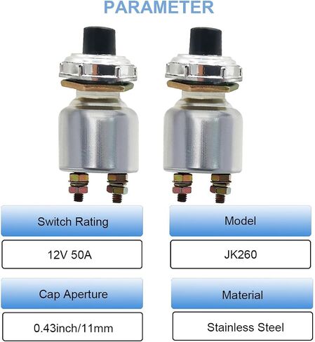 3pcs Red/Black Push Start Button Switch 12V 50A Heavy Duty Momentary Push Button Switch Waterproof Weatherproof Engine Starter Marine Horn Button 12V for Car Marine Boat Truck Lawn Tractor in Saudi Arabia