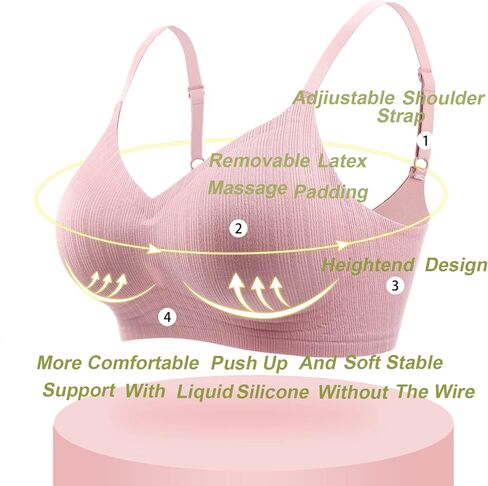 Push Up Bras for Women Wireless Bra Silicone Soft Support Seamless Comfortable Wire Free Bralette Small to Plus Size in Kuwait