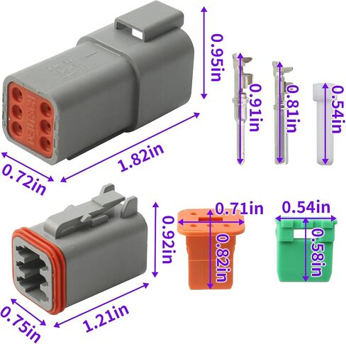 Carbhub 8 Set 6 Pin Connectors with Waterproof Electrical Wire Connector with Stamped Contacts and Seal Plug Fit for cars, motorcycles, trucks, ships, trucks, buses, off-highway, construction in Saudi Arabia