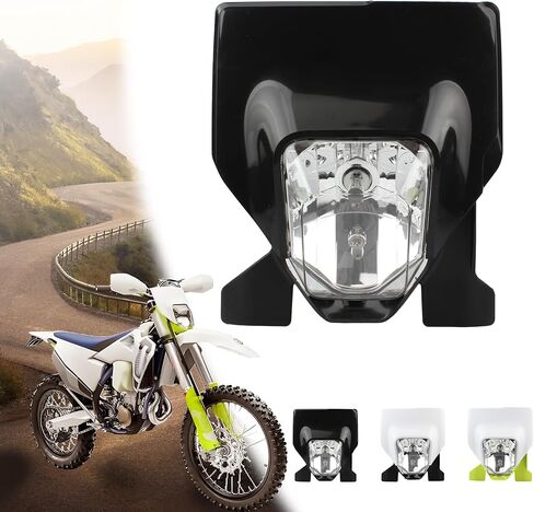 PowerMotor Dirt Bike Headlight, Motorcycle Round LED Headlamp For Husqvarna FC TC TE FE FX TX 125 250-450 501 FE250 FC250 TE300(Black) in Kuwait