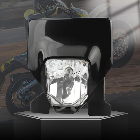 PowerMotor Dirt Bike Headlight, Motorcycle Round LED Headlamp For Husqvarna FC TC TE FE FX TX 125 250-450 501 FE250 FC250 TE300(Black) in Kuwait