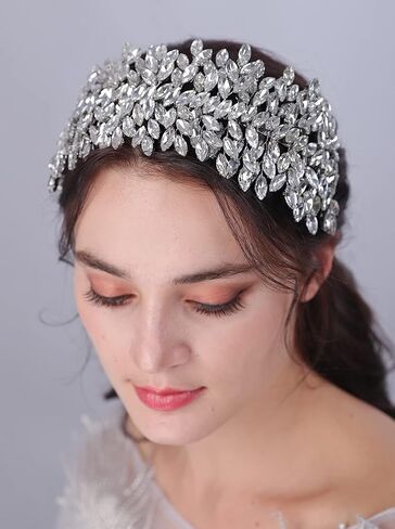 JWICOS Crystal Bridal Headband Tiara Wedding Headpiece for Bride Wedding Hair Accessories for Women and Girls in Saudi Arabia