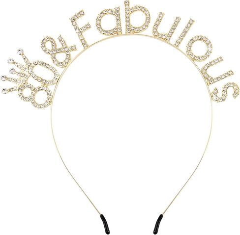 80 and Fabulous Birthday Headbands for Women Gold Tiara Crown 80th Birthday Decorations Gifts in Saudi Arabia