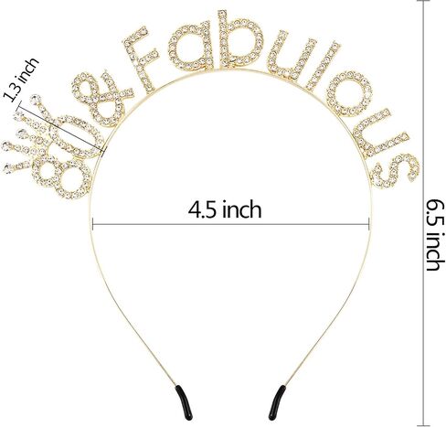 80 and Fabulous Birthday Headbands for Women Gold Tiara Crown 80th Birthday Decorations Gifts in Saudi Arabia