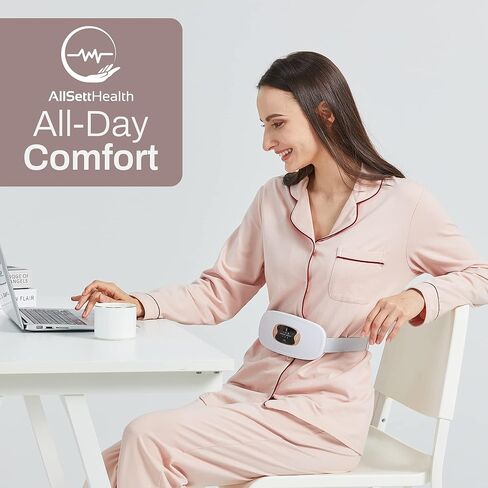 وسادة تسخين محمولة لاسلكية للتشنجات - وسادات تسخين الحيض للتشنجات مع 3 مدلك + 3 إعدادات للحرارة - وسادة تسخين صغيرة قابلة لإعادة الشحن وقابلة للتعديل لفترة السفر للتشنجات - تخفيف آلام الدورة الشهرية in Kuwait