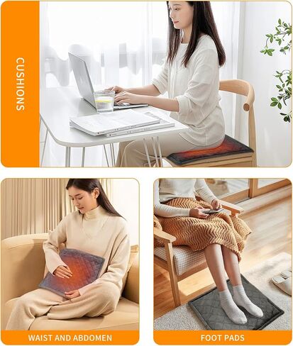 USB Graphene Heating Cushion, Portable PAD, can be Used on The seat or held Directly for Warmth, and can Also be Used for Pets Such as Dogs and Cats who are Afraid of Cold(p-Gray) in Saudi Arabia