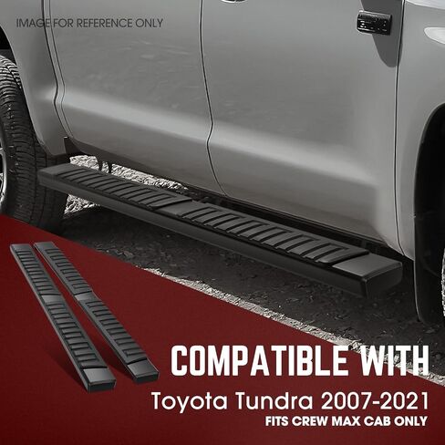 DNA MOTORING 6.75" Wide Flat Running Boards Side Step Bars Compatible with 2007-2021 Toyota Tundra Crew Max, STEPB-A-0036 in Saudi Arabia
