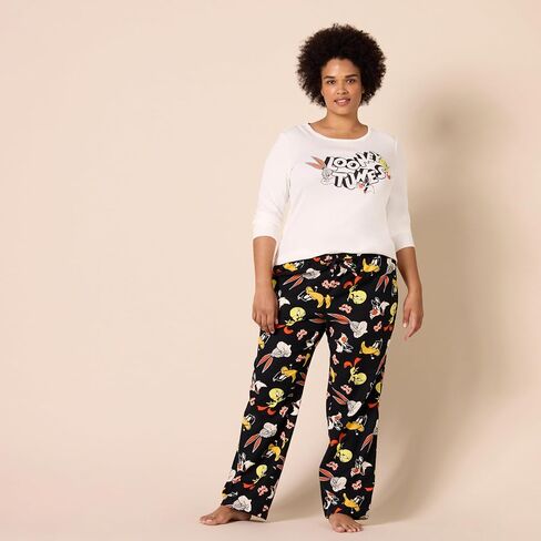 Amazon Essentials Looney Tunes Women's Flannel Pajama Sleep Sets in Saudi Arabia