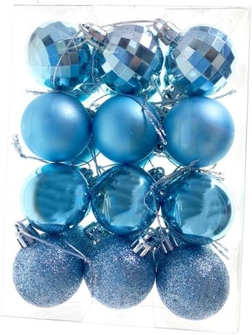 كرات زينة عيد الميلاد الحمراء، 23 قطعة من خشب أتمنى هالي 23 قطعة 1.57 بوصة زينة شجرة عيد الميلاد الصغيرة لعيد الميلاد، والعطلات، والحفلات (4 سم، أحمر) in Kuwait