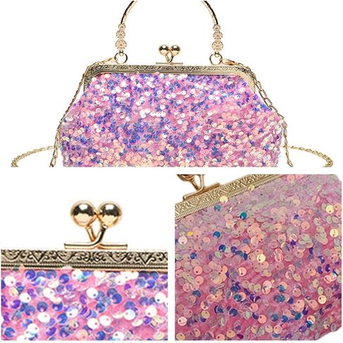 المرأة الترتر مساء حقيبة يد بريق مقبض علوي محفظة سلسلة حقيبة عبر الجسم in Kuwait