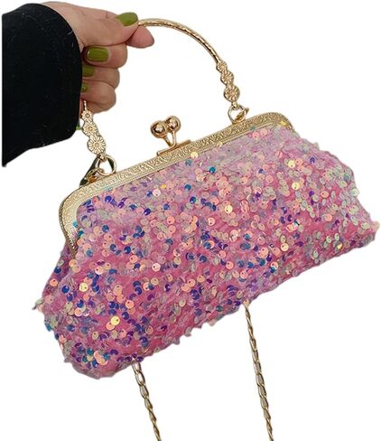 المرأة الترتر مساء حقيبة يد بريق مقبض علوي محفظة سلسلة حقيبة عبر الجسم in Kuwait