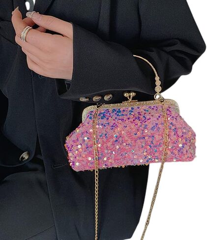 المرأة الترتر مساء حقيبة يد بريق مقبض علوي محفظة سلسلة حقيبة عبر الجسم in Kuwait